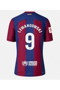 Fotbalové Dres Barcelona Robert Lewandowski #9 Domácí Oblečení 2023-24 Krátký Rukáv